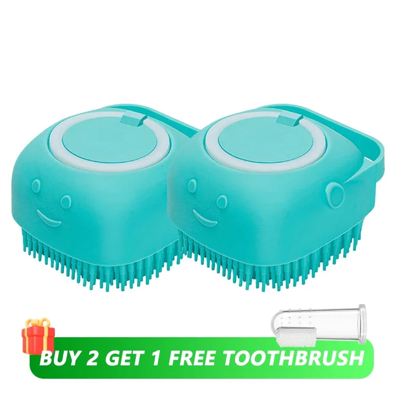 Dog Bathing Brush & Shampoo Dispenser