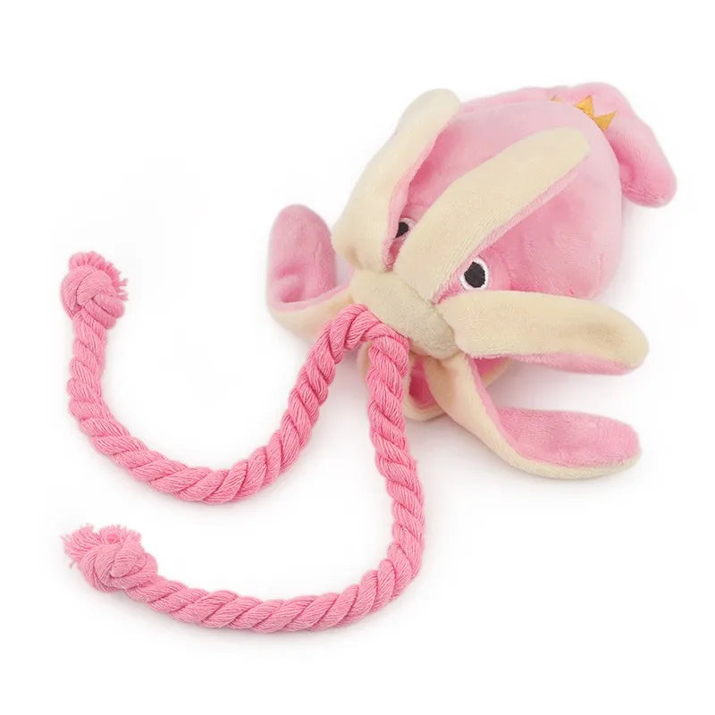 Dog Squid Plush Chew Toy