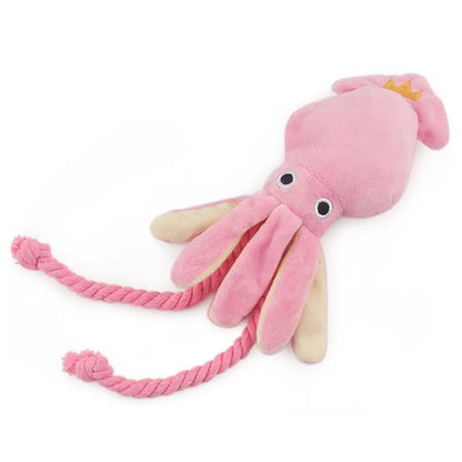 Dog Squid Plush Chew Toy
