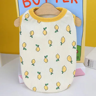 Lemon Pattern Dog Vest Shirt