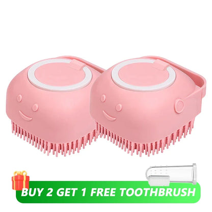 Dog Bathing Brush & Shampoo Dispenser