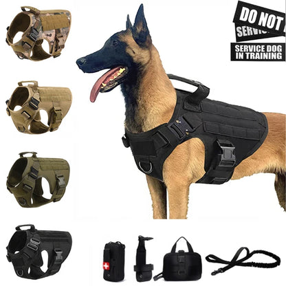 Tactical Military Vest Harness and Leash Set
