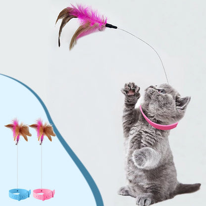 Cat Interactive Toys Feather Collar Self-healing